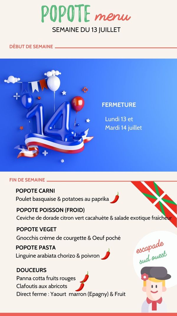 Menu plateaux repas annecy semaine 13 juillet 2026