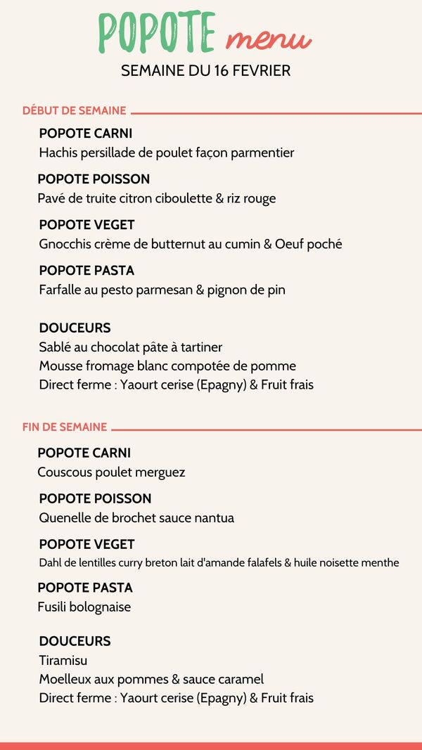 Menu plateaux repas annecy semaine 16 février 2026