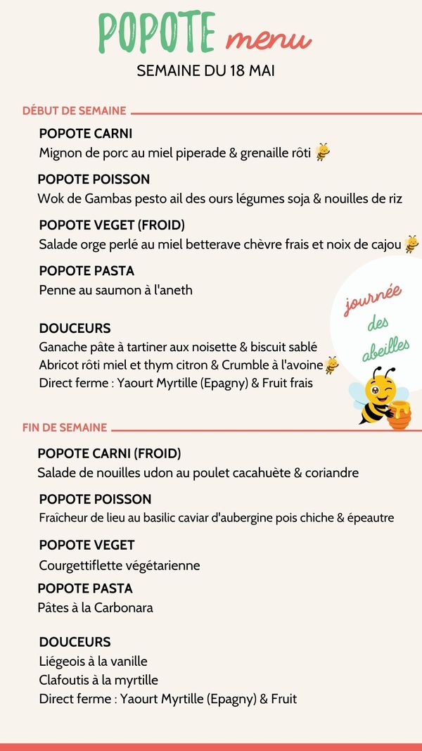 Menu plateaux repas annecy semaine 18 mai 2026