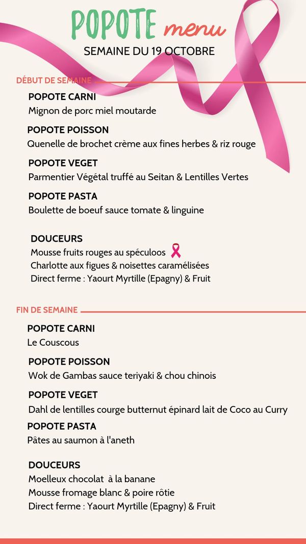 Menu plateaux repas annecy semaine 19 octobre 2026