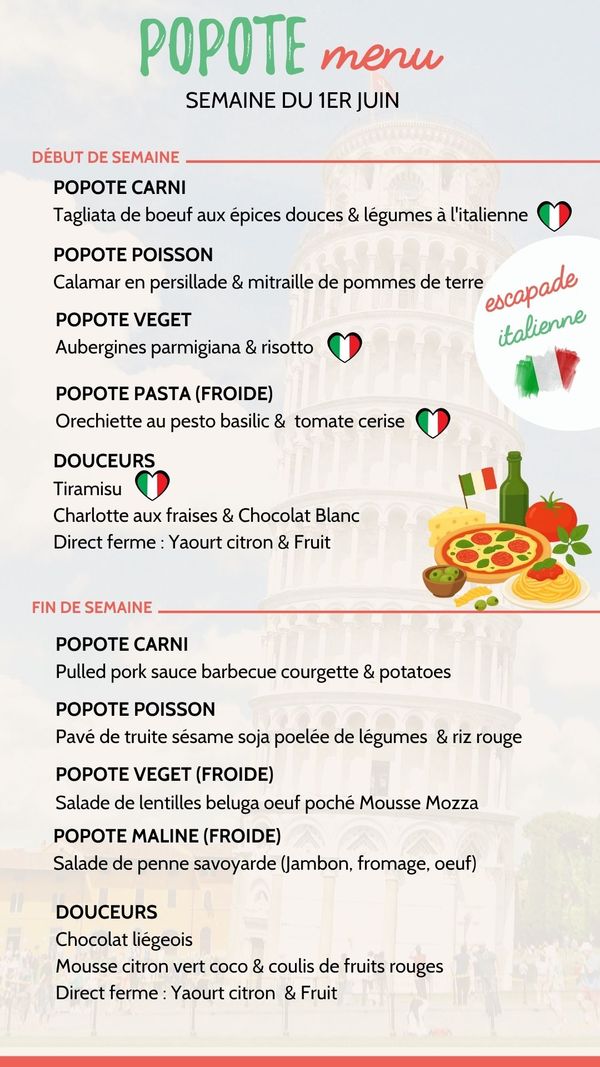 Menu plateaux repas annecy semaine 1er juin 2026