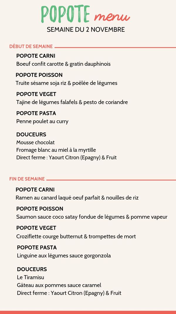 Menu plateaux repas annecy semaine 2 novembre 2026