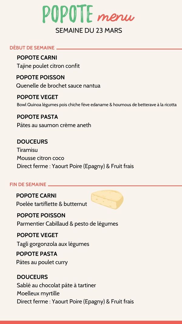 Menu plateaux repas annecy semaine 23 mars 2026