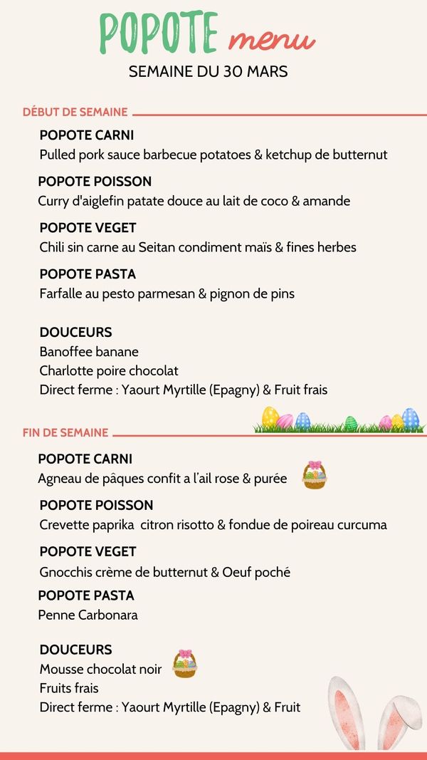 Menu plateaux repas annecy semaine 30 mars 2026