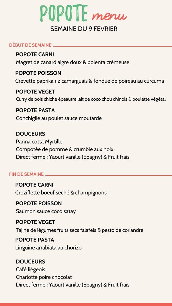 Menu plateaux repas annecy semaine 9 février 2026